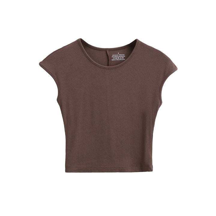 Damer afslappet kortærmet T-shirt med moderigtigt snit og elegant rundhalset udskæring Stilla