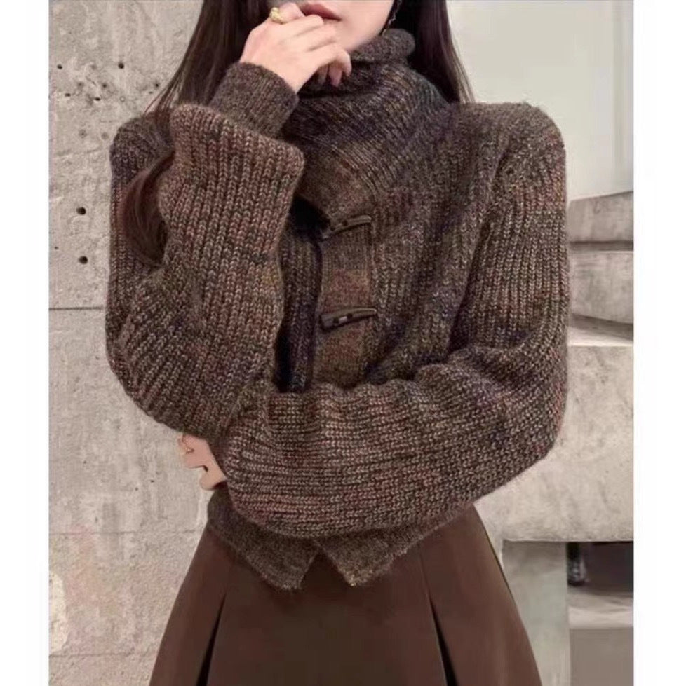 Kvinders cardigan med stilfuld krave og dekorative knapper Stilla