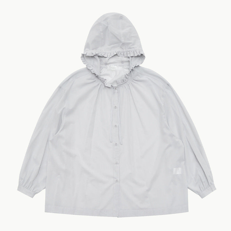 Damebluse med voluminøse ærmer og raffineret kravedesign Stilla