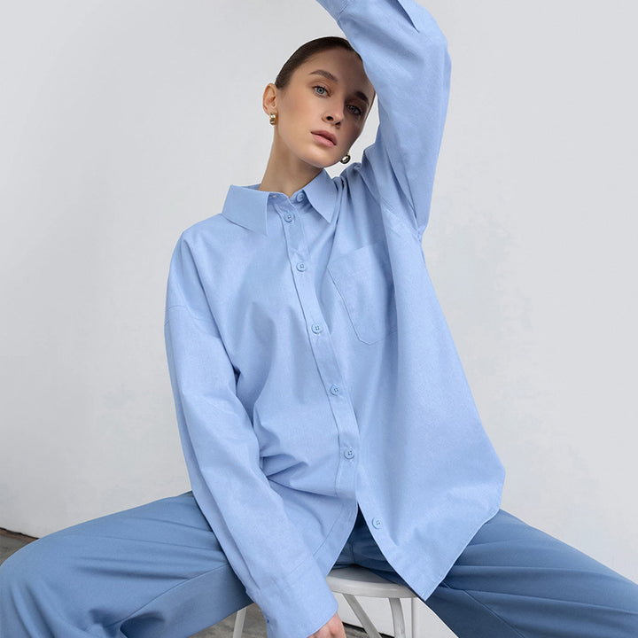 Dame Elegant og behagelig skjorte bluse med moderne snit og brystlomme Stilla
