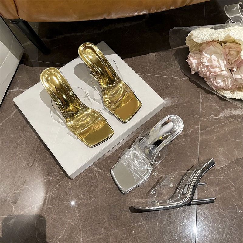 Dame Plateau-sandaler med gennemsigtig rem og unikt design Stilla