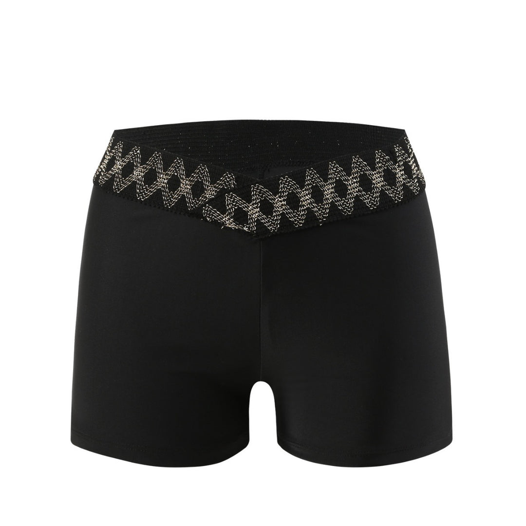 Dame badshorts med elastisk linning og moderigtig zigzagdesign Stilla
