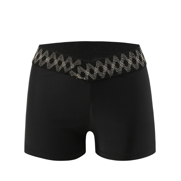 Dame badshorts med elastisk linning og moderigtig zigzagdesign Stilla