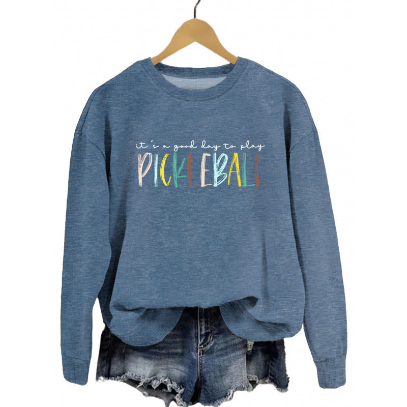 Kvinders afslappet sweatshirt med farverig pickleball print Skovae