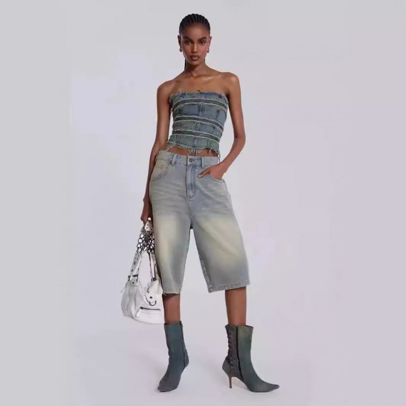 Dame Bred Denim Culotte Stilla