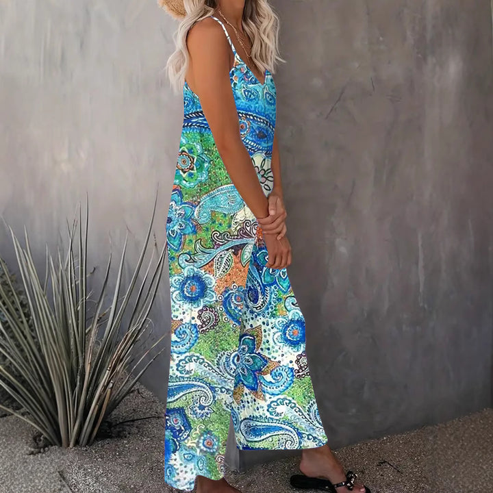 Femme Stilfuldt Bohemian Maxi Jumpsuit Stilla