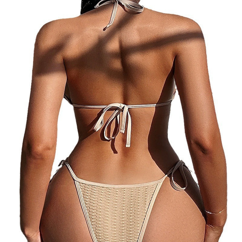 Dame Triangel-Bikini med elegant fletmønster og justerbare stropper Stilla