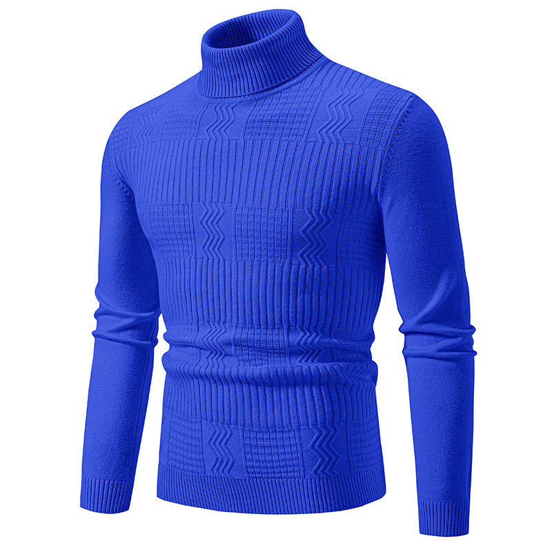 Herrer rullekrave sweater med strukturelt design Stilla