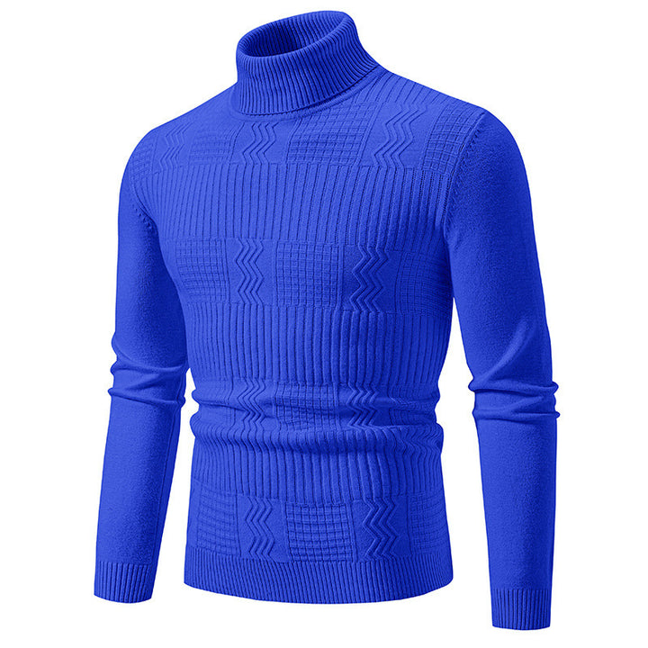 Herrer rullekrave sweater med strukturelt design Stilla