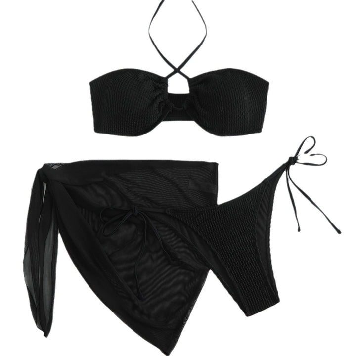 Dame struktureret bandeau bikini sæt med overdel Stilla