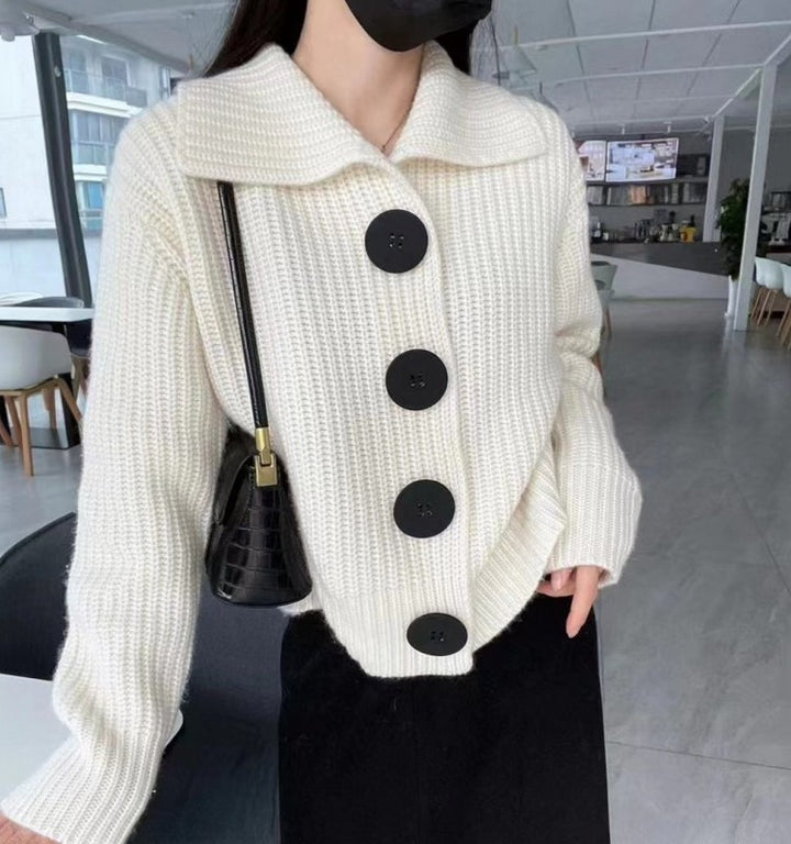Kvinders cardigan med oversized pasform og store knapper Stilla