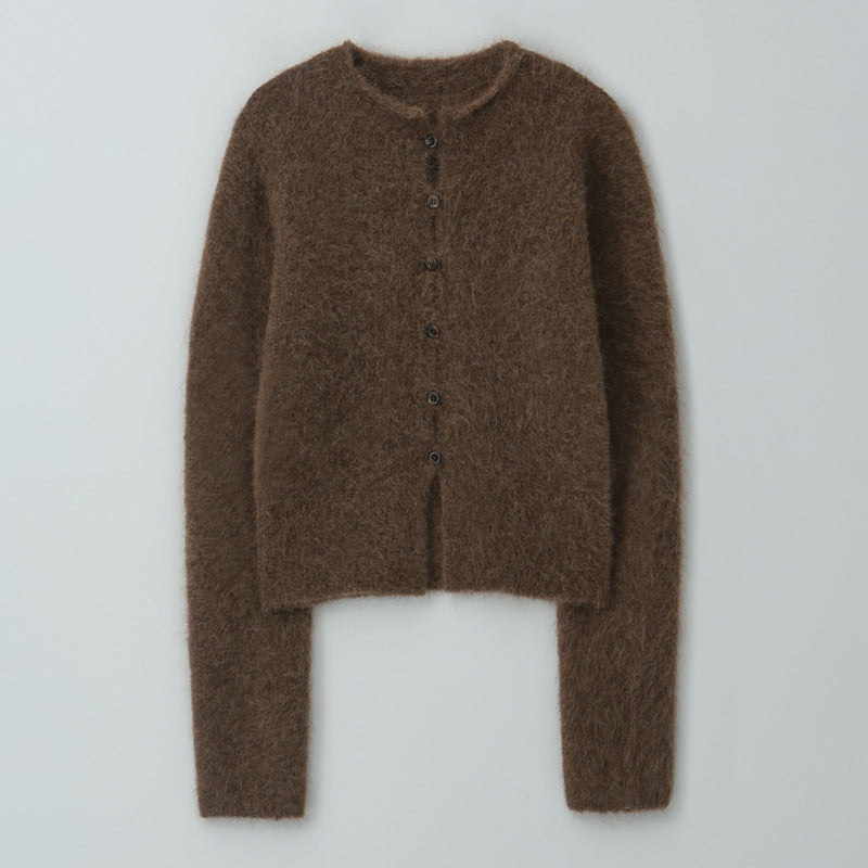 Dame blød og hyggelig strik cardigan i mohair-blanding Stilla