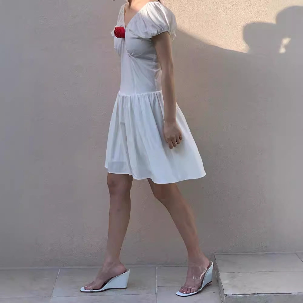 Dame sommerkjole med legende flæse detaljer Skovae