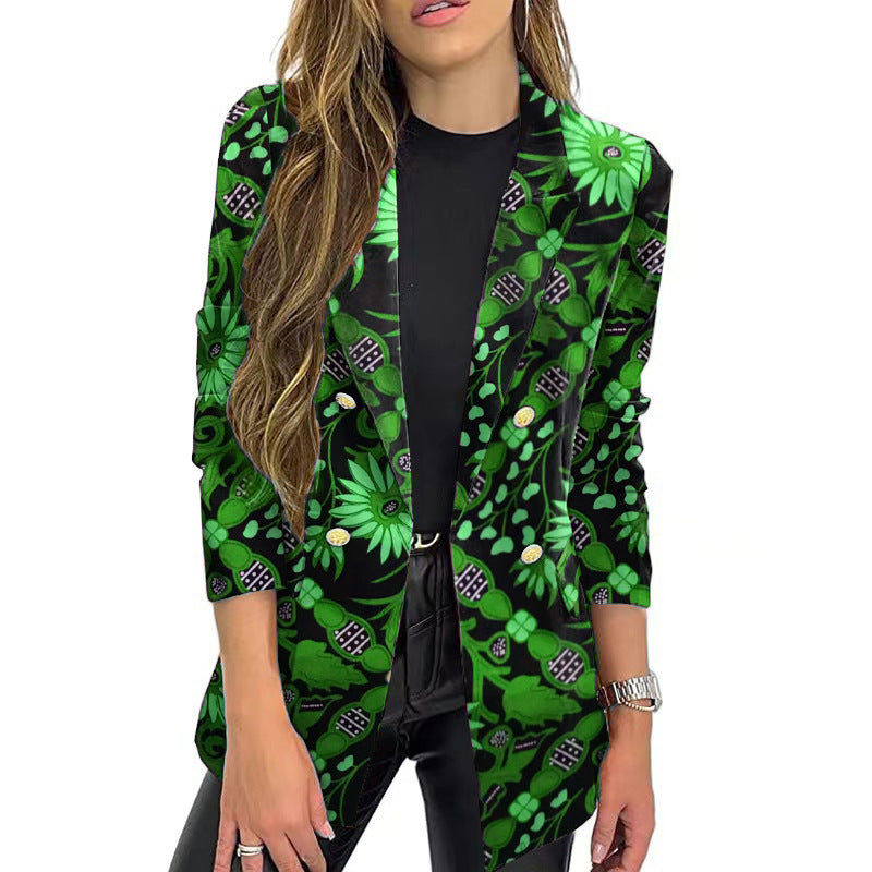 Dame blazer med blomstermønster og elegant snit Stilla