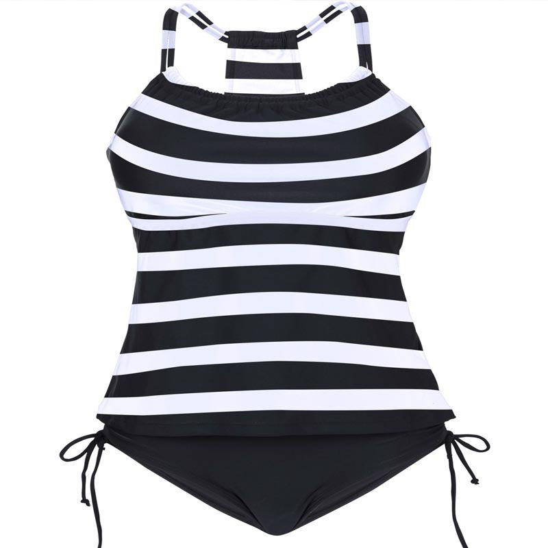 Dame Tankini-sæt med justerbare stropper og raffinerede detaljer Skovae