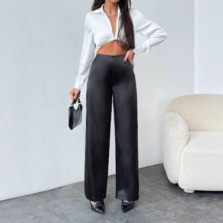 Dame Bredde Satin-Bukser med elegant snit Skovae