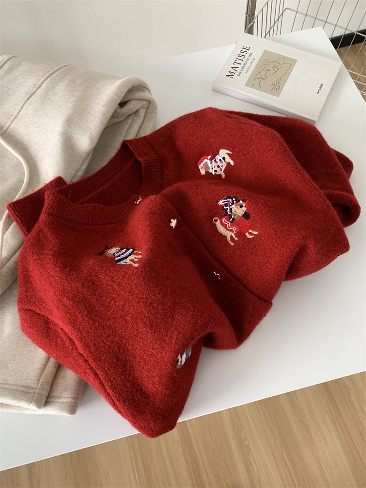 Dame cardigan med farverigt broderi design og elegant snit Stilla