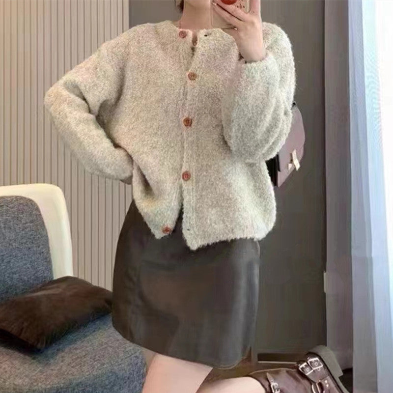 Kvinders hyggelige strik cardigan med dekorative knapper og afslappet pasform Stilla