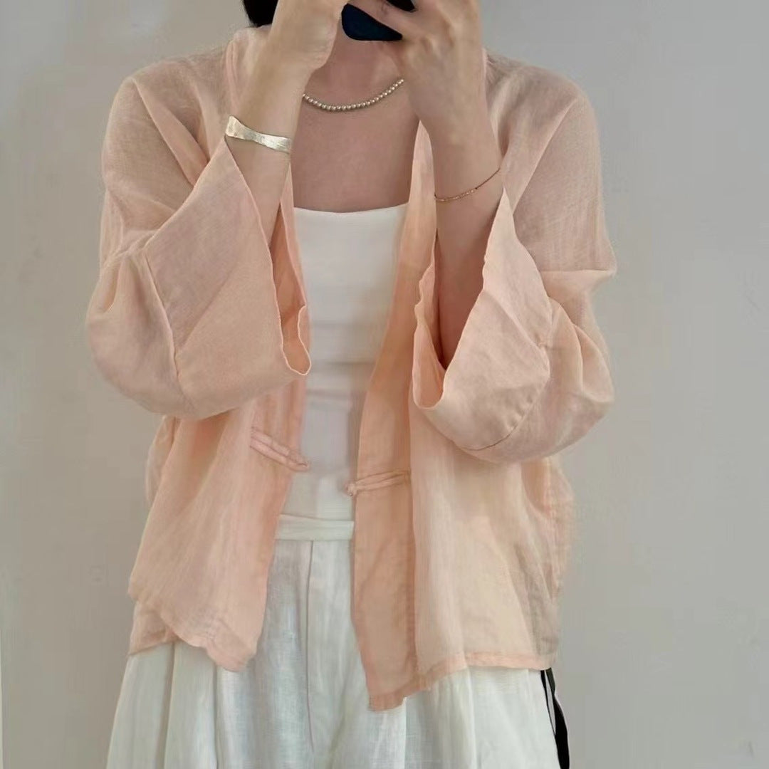 Femme Elegante Løs Pasform Let Kimono Jakke Stilla