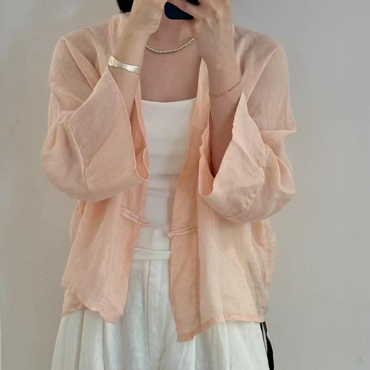 Femme Elegante Løs Pasform Let Kimono Jakke Stilla