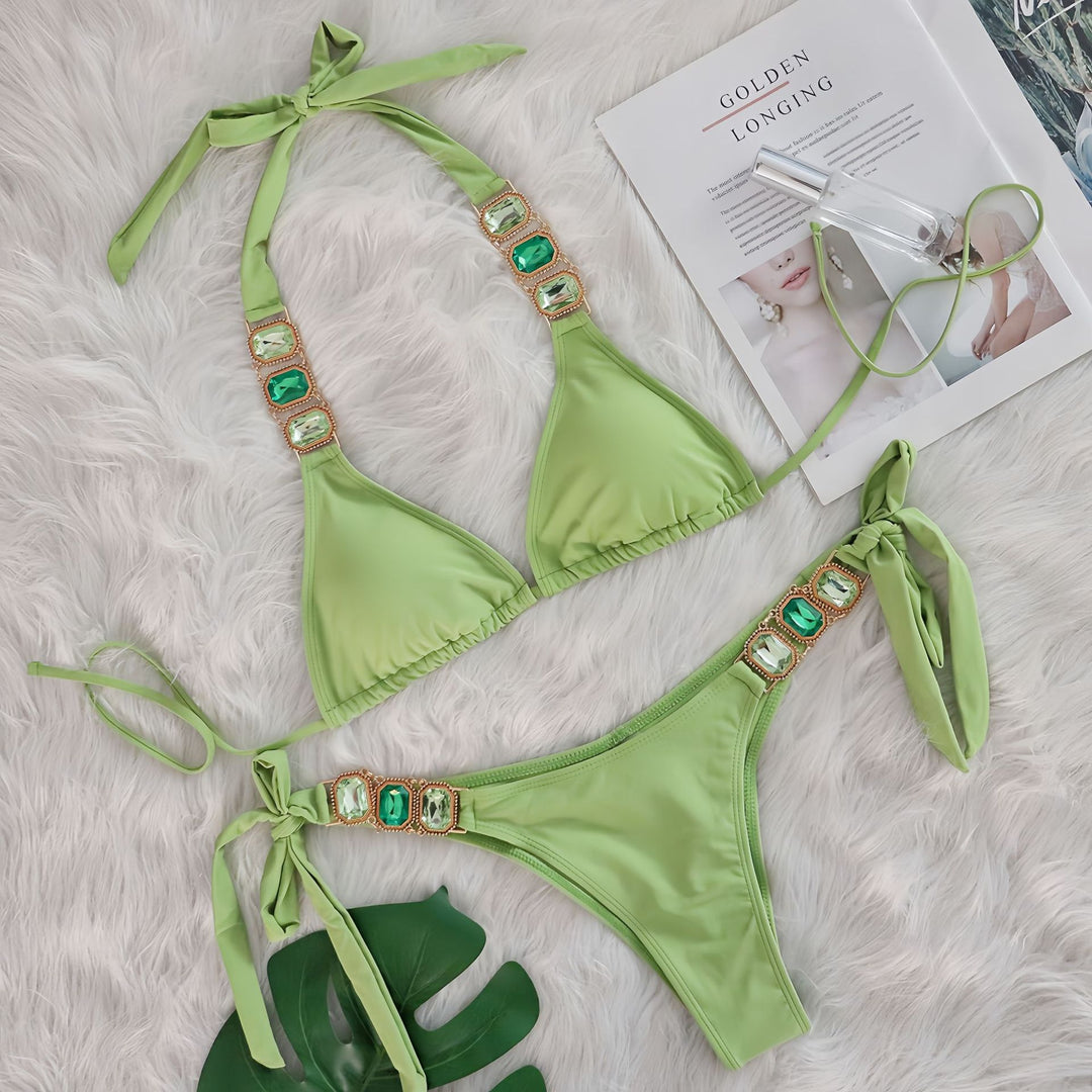 Dame Ornate Triangle Bikini Sæt Stilla