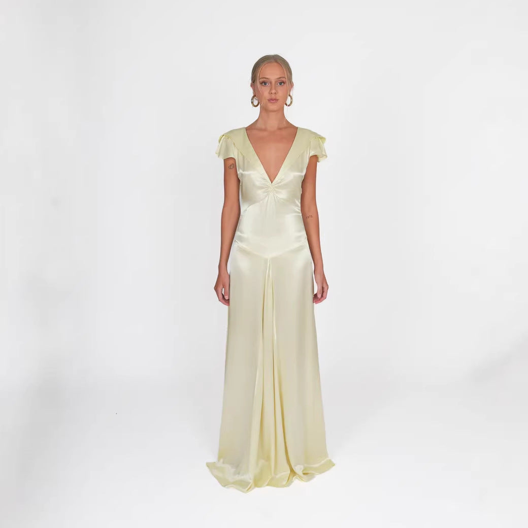 Dame Elegant og flydende Satin- jumpsuit Skovae