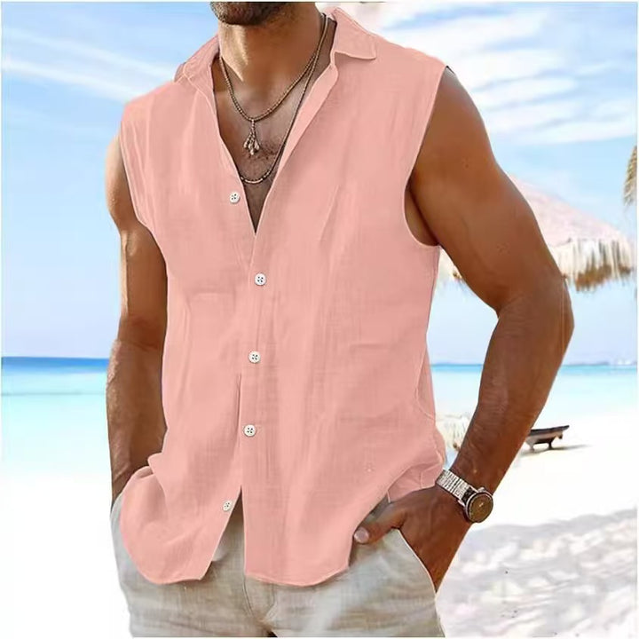 Herrer fritids sommer vest skjorte Stilla