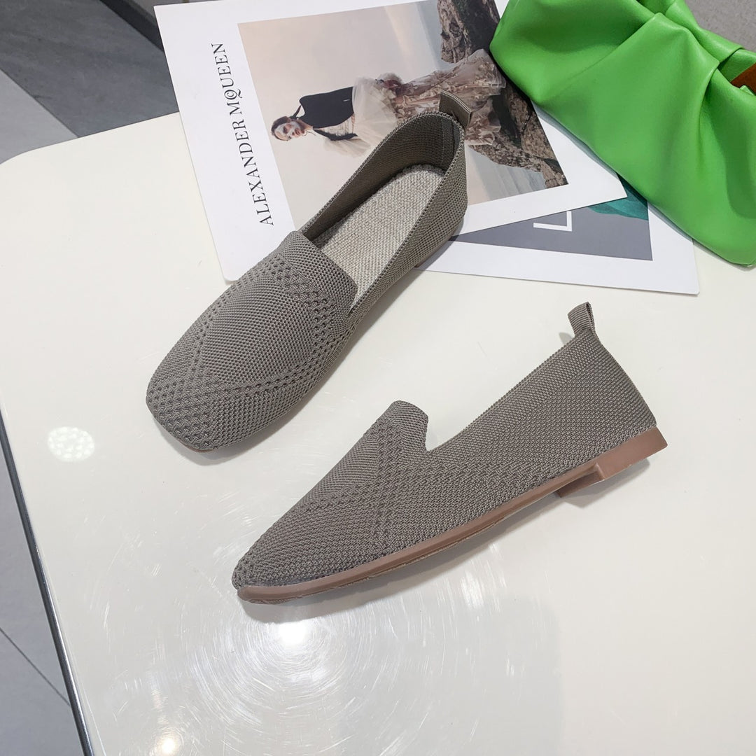 Dame Behagelige og stilfulde ballerinaer i crocht-design med dyretryk Stilla