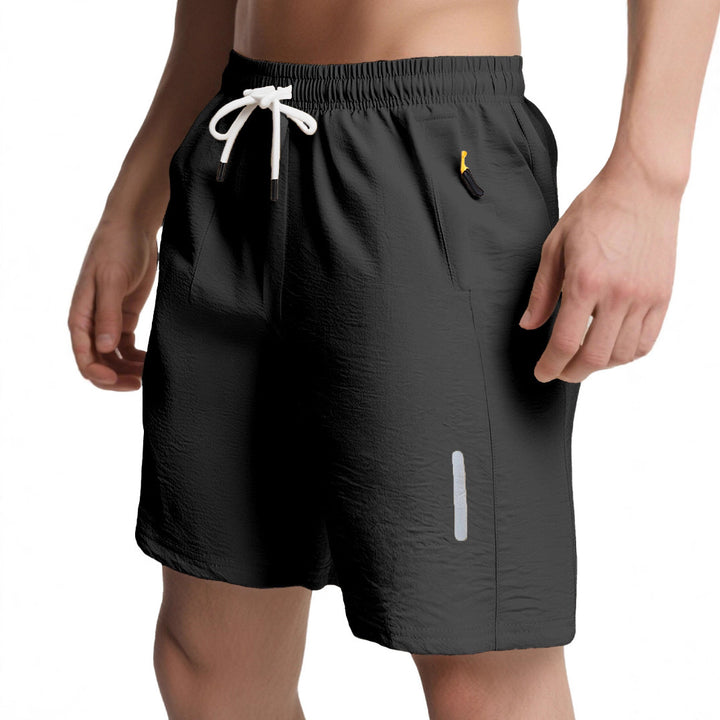 Herrer nan ultralet hurtigtørrende sports- og badshorts med elastisk bund snøre lynlåslomme og reflekterende detalje Skovae