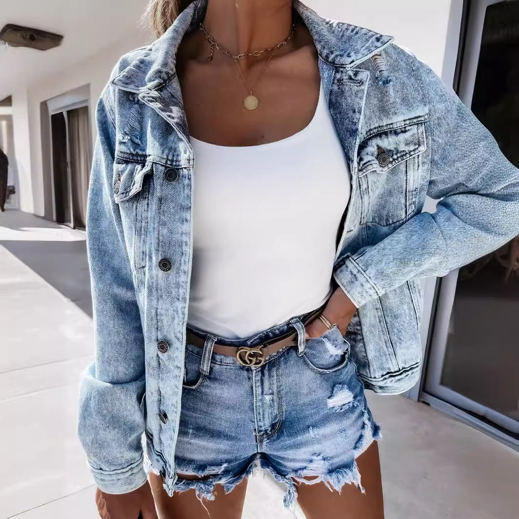 Dame Ødelagte Denim-Shorts Skovae