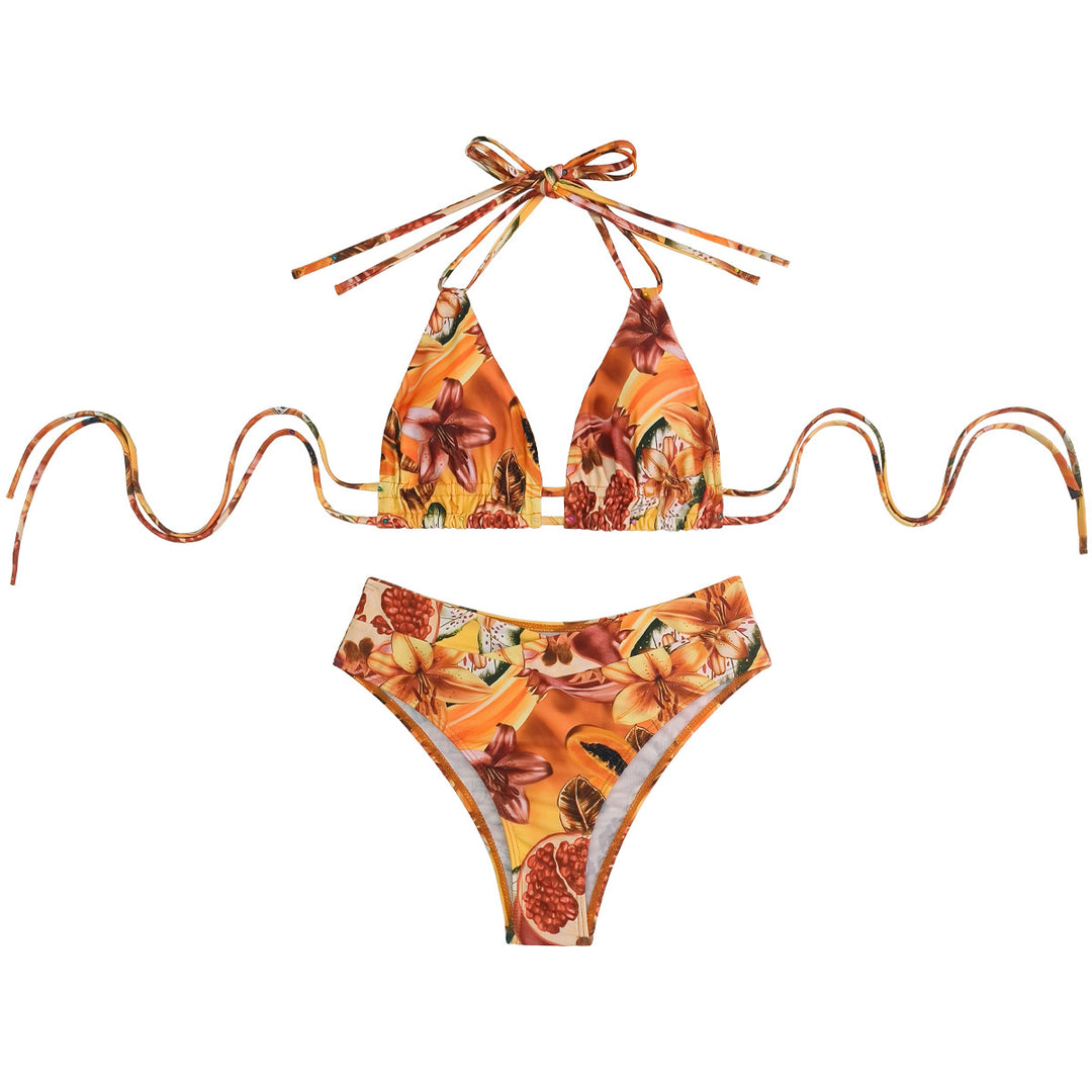 Dame triangel-bikini med raffinerede frugtmotiver Skovae