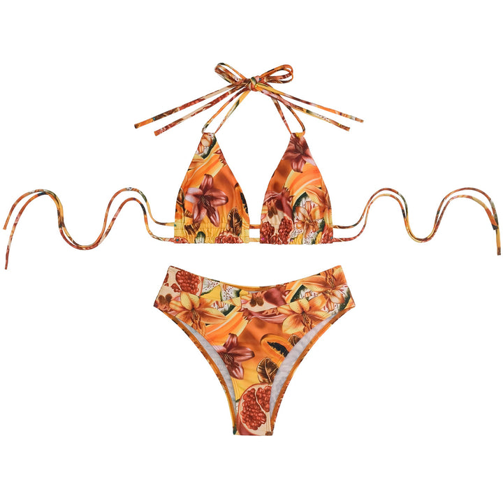 Dame triangel-bikini med raffinerede frugtmotiver Skovae