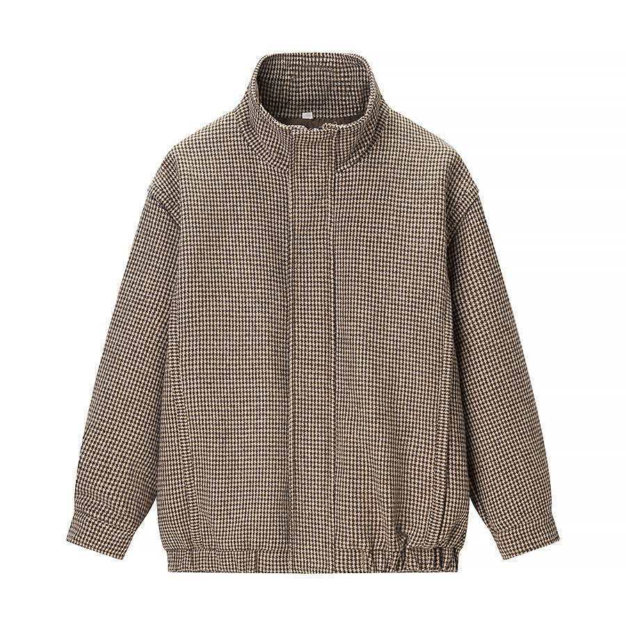 Kvinders overgangsjakke med moderne houndstooth mønster Stilla
