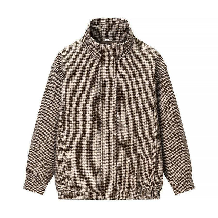 Kvinders overgangsjakke med moderne houndstooth mønster Stilla