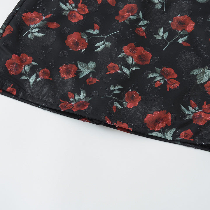 Dame miniskørt med blomstret design og elastisk taljebånd Stilla