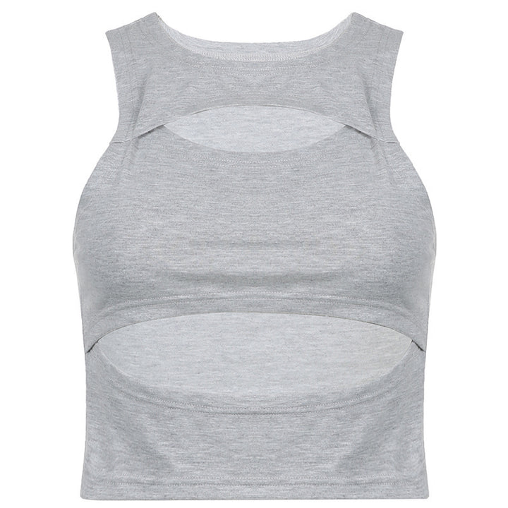Dame sportiv Crop-Top med cut-out-design og åndbart stof Skovae