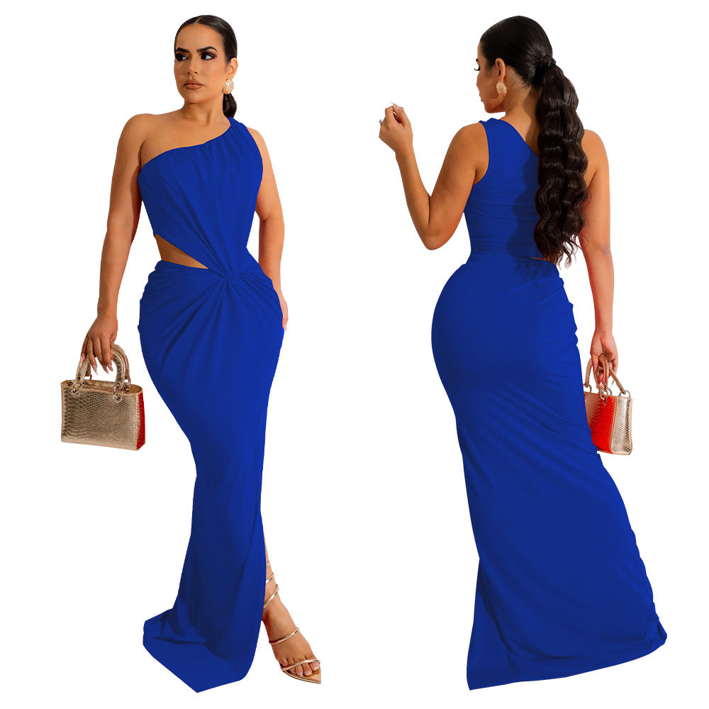 Damer elegant selskabs-kjole med asymmetrisk snit og raffinerede cut-out-detaljer Stilla