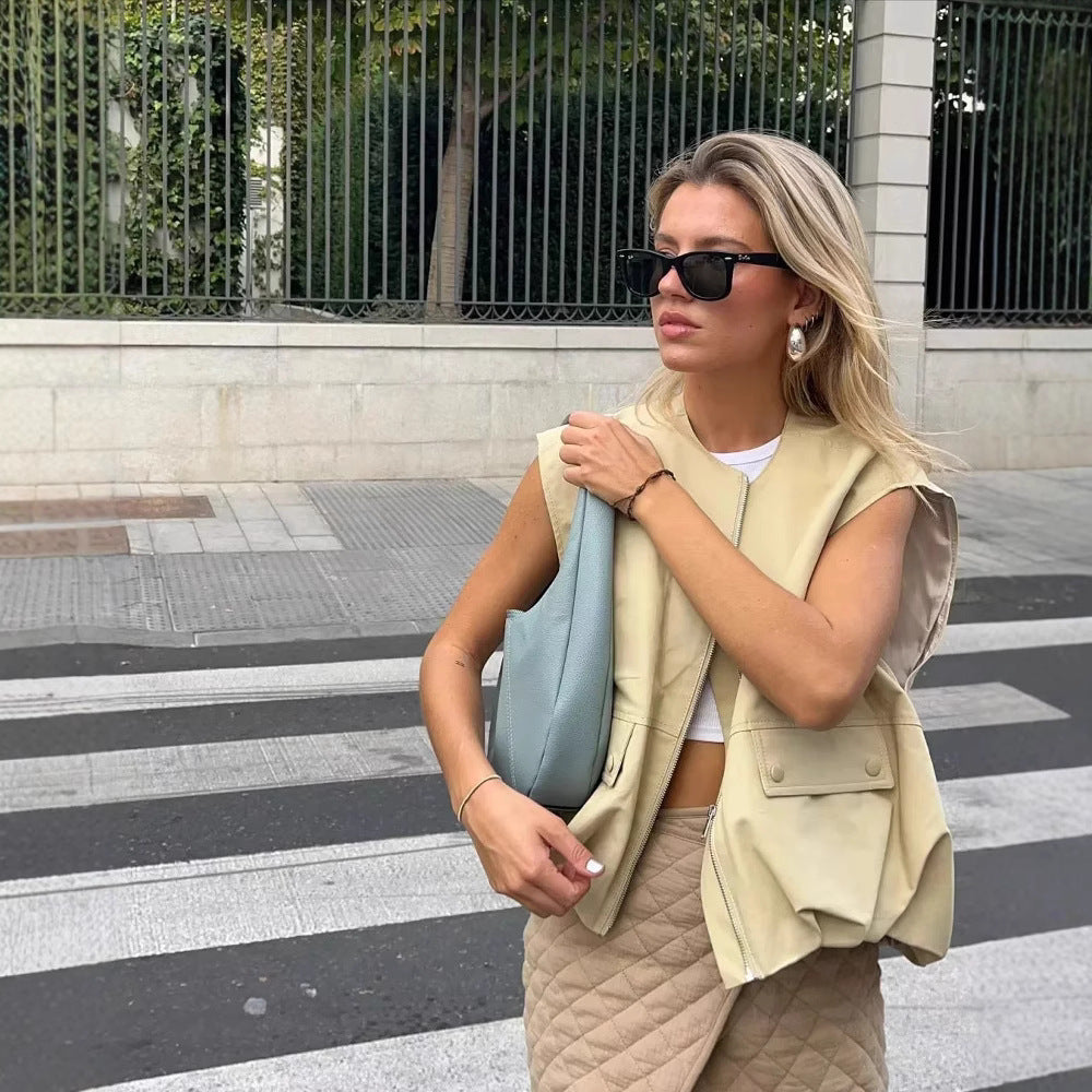Femme Utility Vest med lynlås og lommedetalje Stilla