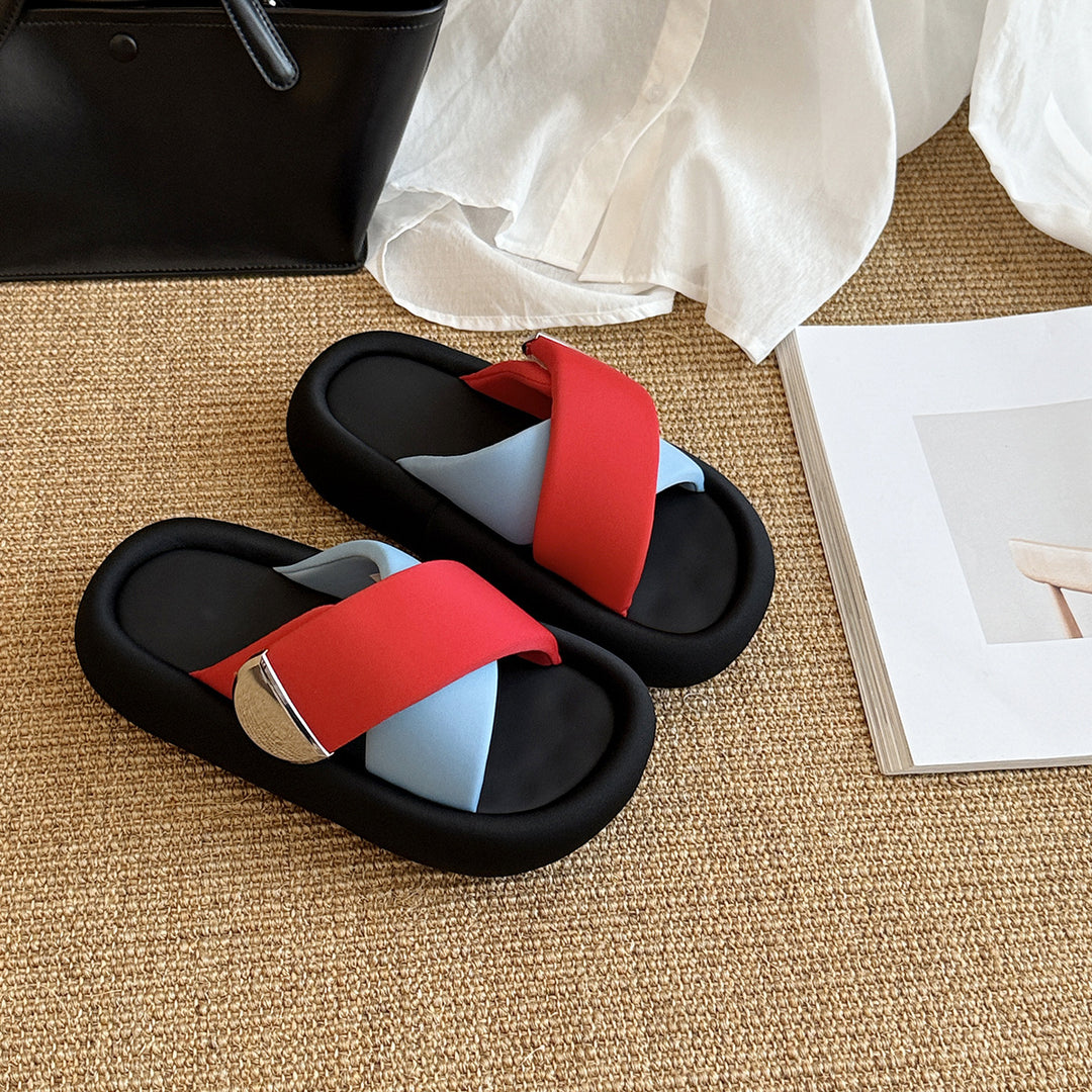 Femme Fritid Krydsrem Slide Sandaler Stilla