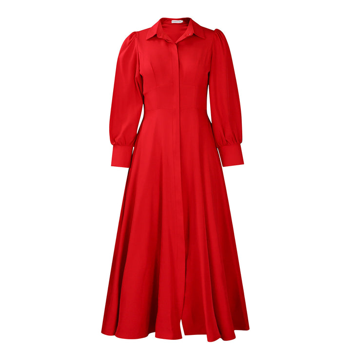 Dame Maxi Kjole med elegante Puffærmer Stilla