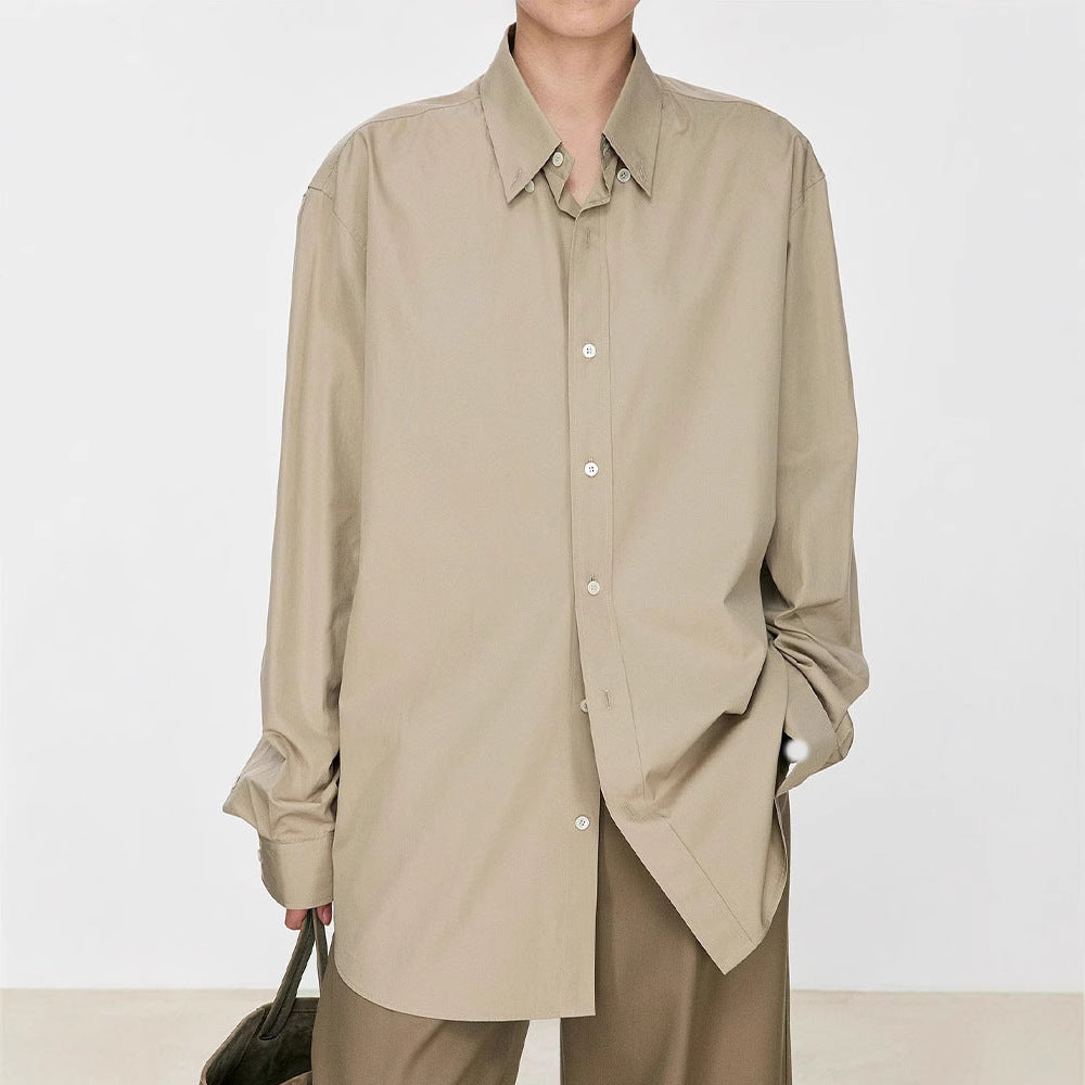 Dame casual oversized skjorte bluse lavet af høj kvalitet bomuldsstof med moderne snit og lange ærmer Stilla