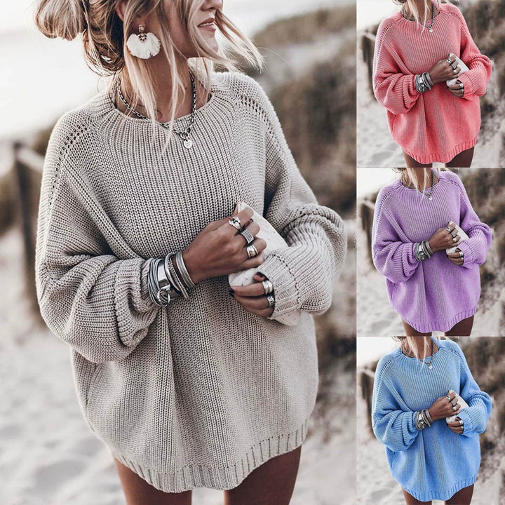 Dame Oversized Strikpullover Stilla