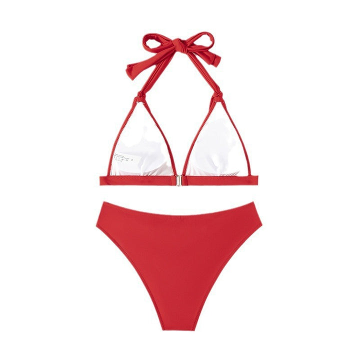 Dame triangel-bikini med raffinerede bindebånd og sømløs pasform Skovae