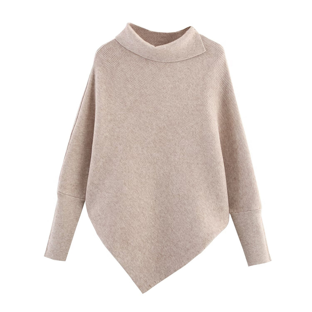 Dame moderigtig oversized strik med elegant ståkrave Stilla