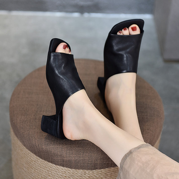 Dame Mokassin-sandaler med komfortabel blokhæl og trendy design Stilla