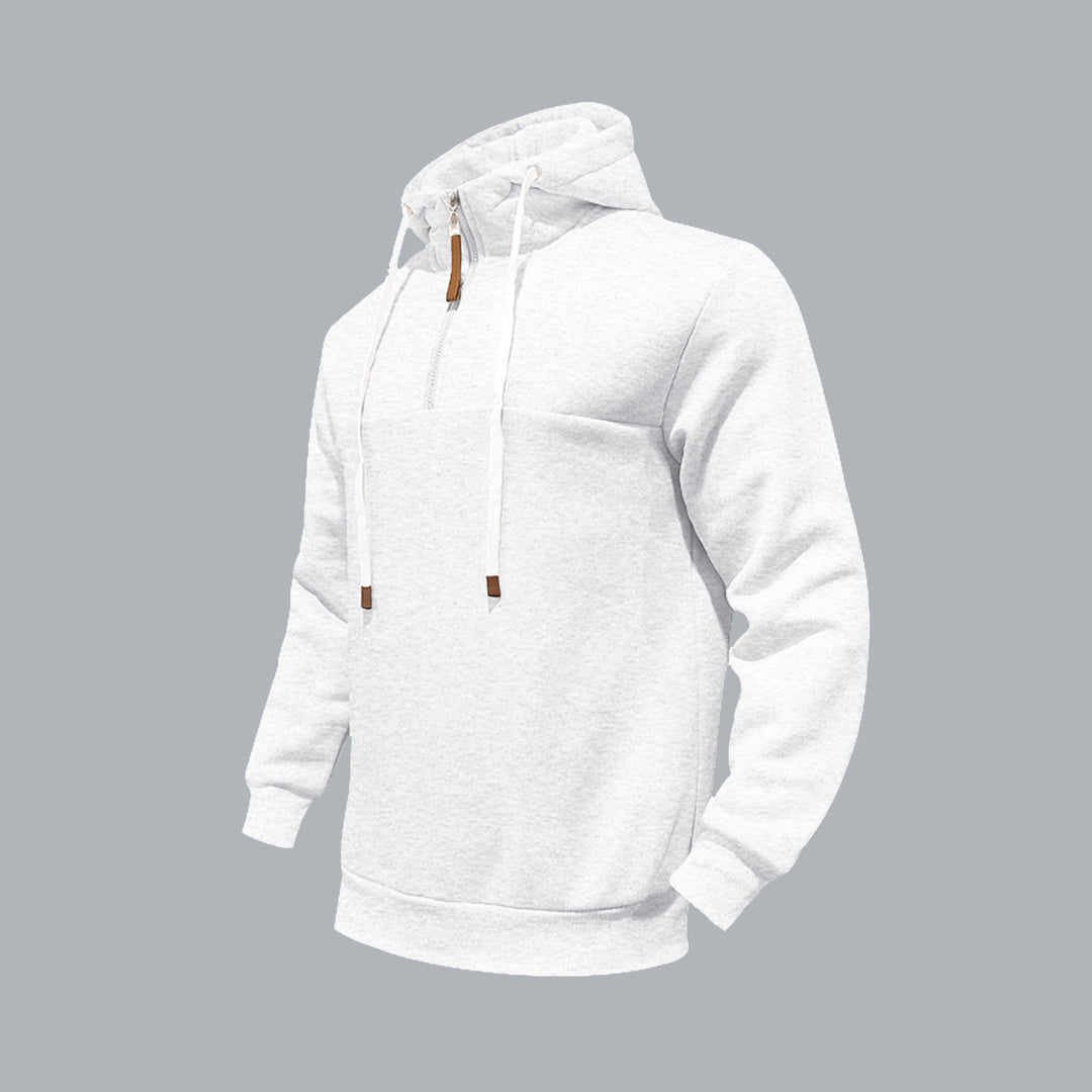 Herre Hoodie med halv lynlås og behagelig pasform Stilla