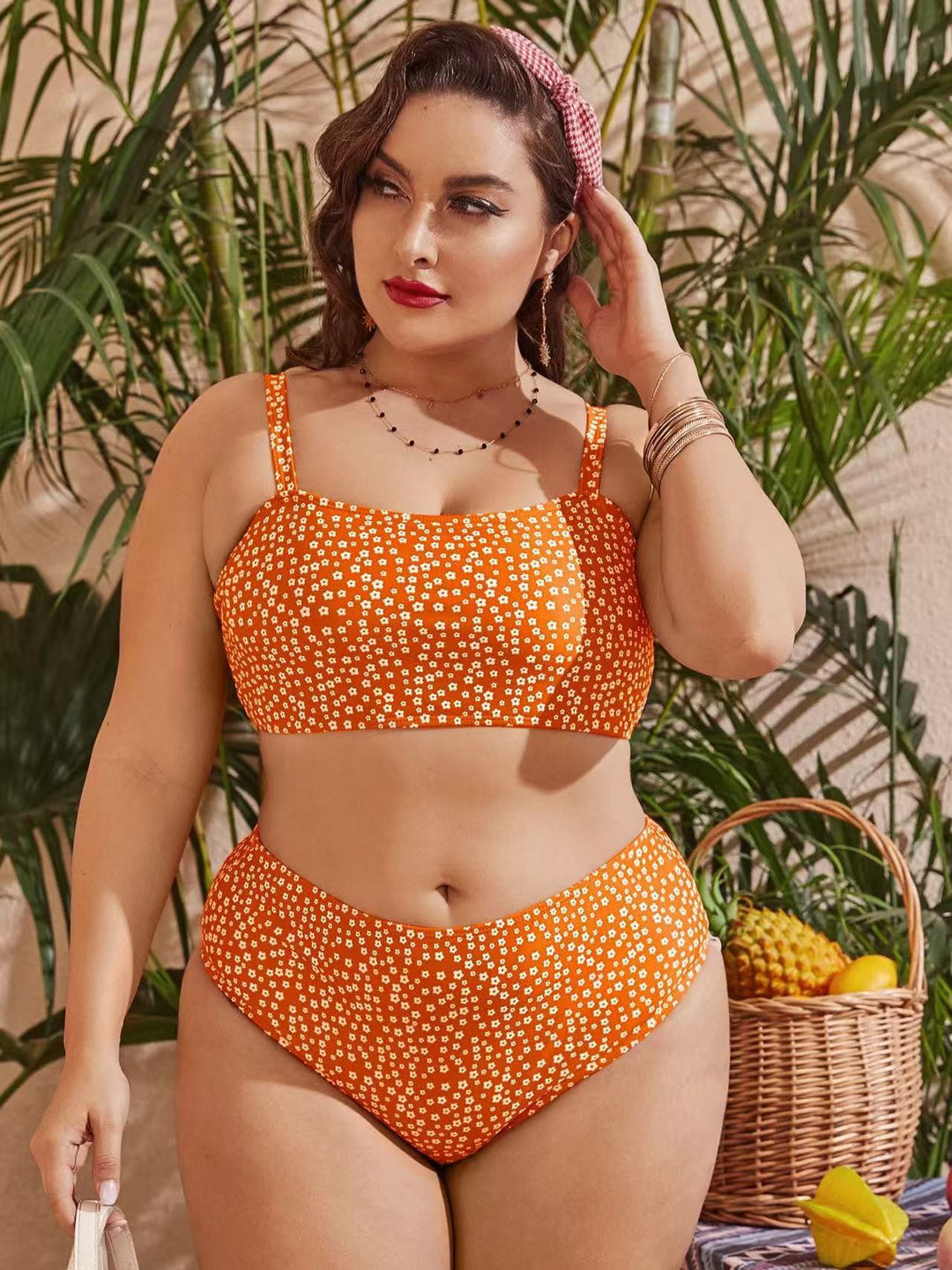 Dame Højskåret bikini med legende prikdesign Skovae