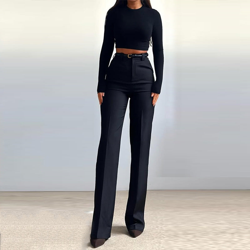 Dame sæt bestående af cropped top og løst snit bukser Stilla