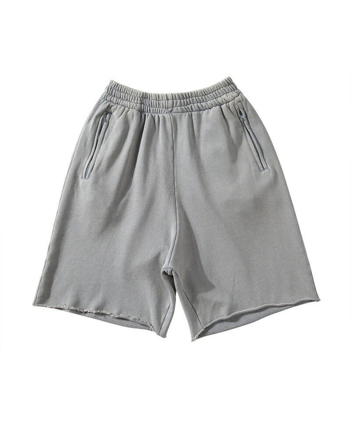 Herrer fritids sweatshorts med elastisk talje og sidelommer med lynlås Stilla
