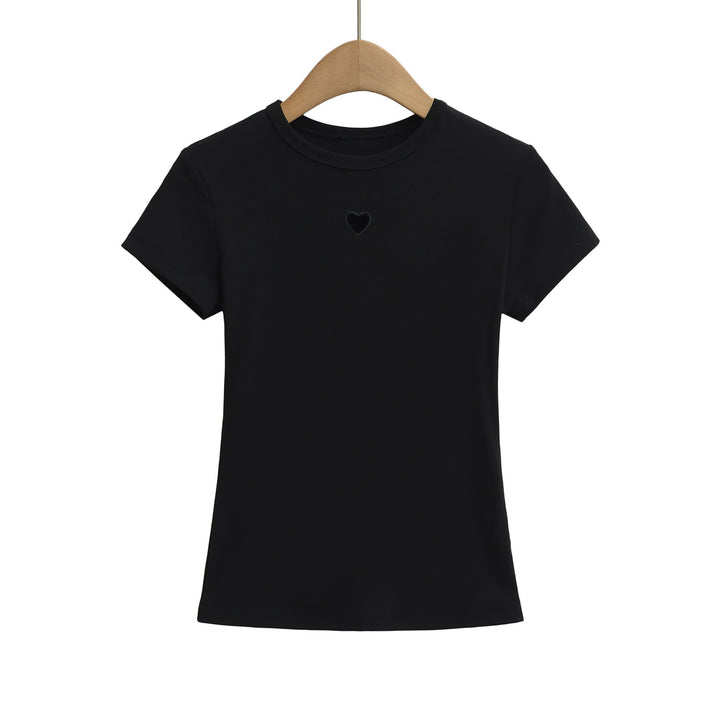 Dame T-shirt med hjerteudskæring og komfortabel pasform Stilla